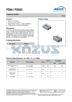 FD93C datasheet - Frequency Doubler