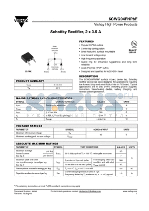 6CWQ04FNTR datasheet - Schottky Rectifier, 2 x 3.5 A