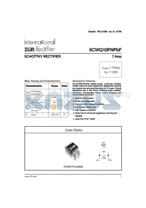 6CWQ10FN datasheet - SCHOTTKY RECTIFIER 7 Amp