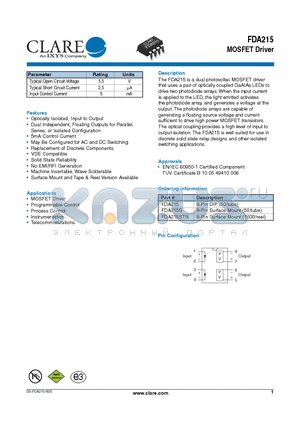 FDA215S datasheet - MOSFET Driver