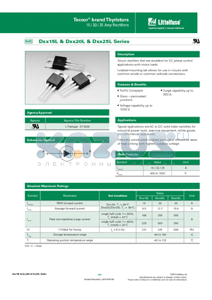 DXX15LTP datasheet - Silicon rectifiers that are excellent for DC phase control applications with motor loads.