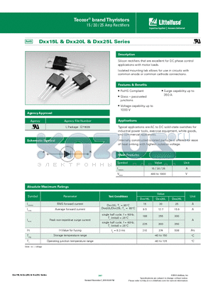 DXX25LTP datasheet - Silicon rectifiers that are excellent for DC phase control applications with motor loads.