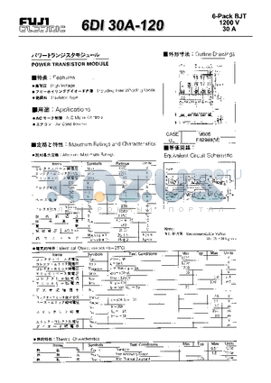 6DI30A-120 datasheet - POWER TRANSISTOR MODULE