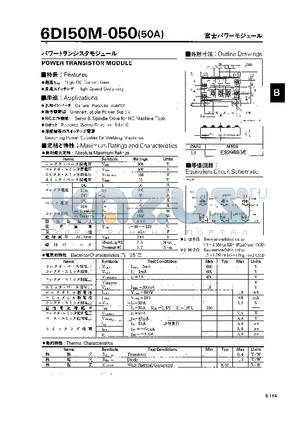 6DI50M-050 datasheet - POWER TRANSISTOR MODULE
