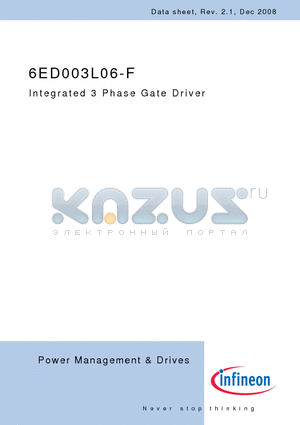 6ED003L06-F datasheet - Integrated 3 Phase Gate Driver