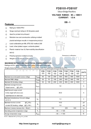 FDB102 datasheet - Silicon Bridge Rectifiers