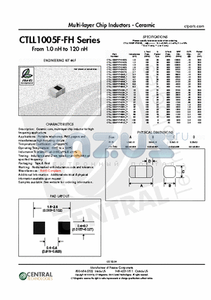 CTLL1005F-FH18NJ datasheet - Multi-layer Chip Inductors - Ceramic