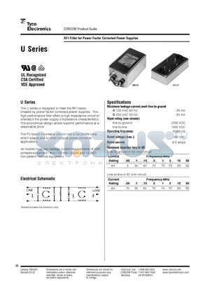 6EUP datasheet - RFI Filter for Power Factor Corrected Power Supplies