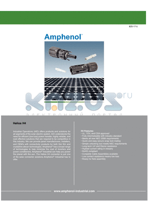IDS-17-5 datasheet - Amphenol solar connector