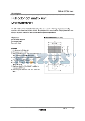 LPM-5123BMU801 datasheet - Full color dot matrix unit
