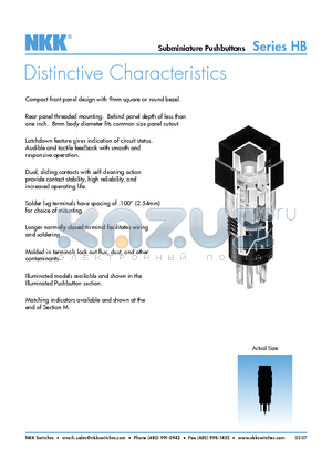 HB13CKW01-C datasheet - Subminiature Pushbuttons