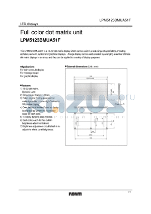 LPM5123BMUA51F datasheet - Full color dot matrix unit