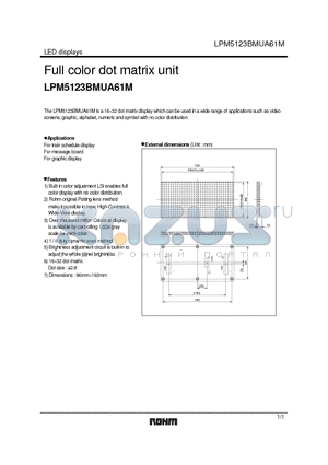 LPM5123BMUA61M datasheet - Full color dot matrix unit
