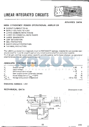 L465A datasheet - LINEAR INTEGRATED CIRCUITS