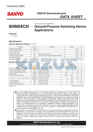 6HN04CH datasheet - General-Purpose Switching Device Applications