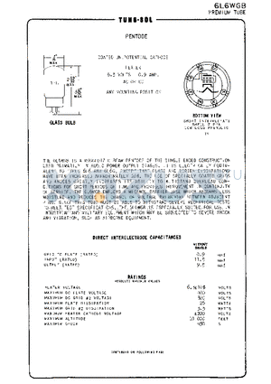 6L6WGB datasheet - PREMIUM TUBE