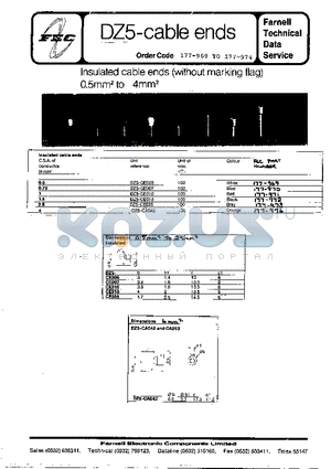 DZ5-CE005 datasheet - Insulated cable ends (without marking flag)