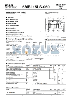 6MBI15LS-060 datasheet - IGBT(600V 15A)