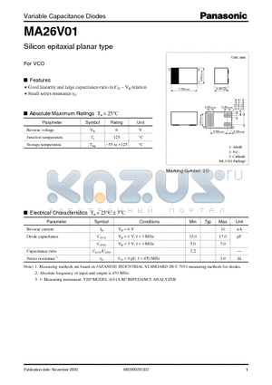 MA26V01 datasheet - Silicon epitaxial planar type