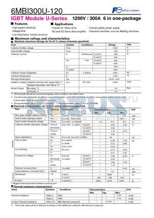 6MBI300U-120 datasheet - IGBT Module U-Series