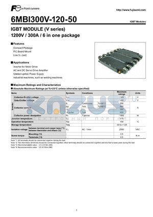 6MBI300V-120-50 datasheet - IGBT MODULE