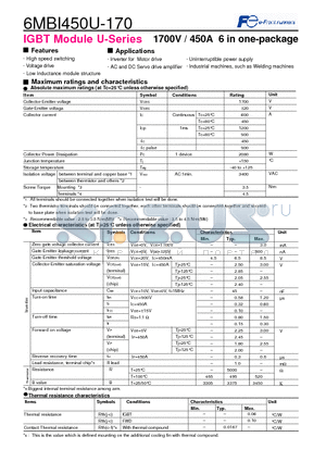 6MBI450U-170 datasheet - IGBT Module U-Series