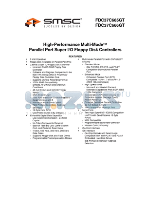 FDC37C665GT_07 datasheet - High-Performance Multi-Mode Parallel Port Super I/O Floppy Disk Controllers