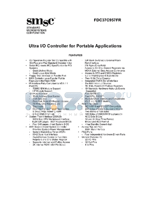 FDC37C957FR datasheet - ULTRA I/O CONTROLLER FOR PORTABLE APPLICATIONS