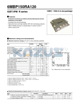 6MBP150RA120 datasheet - IGBT-IPM(1200V/150A)