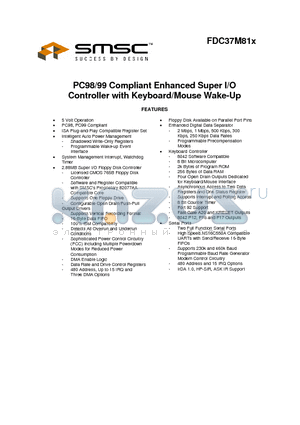 FDC37M81X datasheet - PC98/99 Compliant Enhanced Super I/O Controller with Keyboard/Mouse Wake-Up