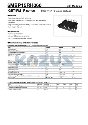 6MBP15RH060 datasheet - IGBT Modules