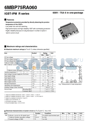 6MBP75RA060 datasheet - IGBT-IPM