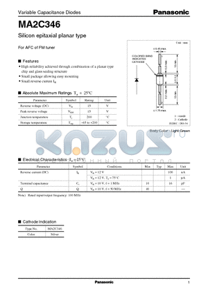 MA2C346 datasheet - Silicon epitaxial planar type