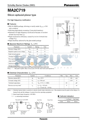 MA2C719 datasheet - Silicon epitaxial planar type