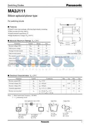 MA2J111 datasheet - Switching Diodes