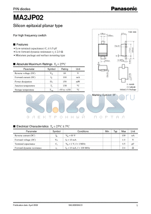 MA2JP02 datasheet - Silicon epitaxial planar type