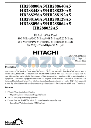 HB288192A5 datasheet - FLASH ATA Card