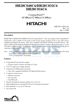 HB28C016C6 datasheet - CompactFlash