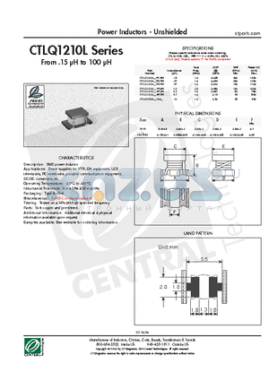 CTLQ1210LF-R27M datasheet - Power Inductors - Unshielded