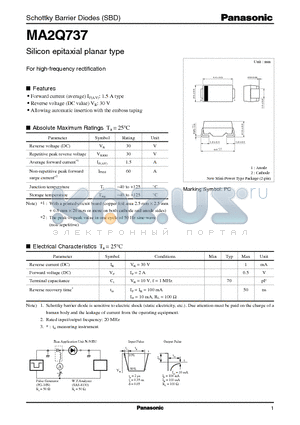 MA2Q737 datasheet - Silicon epitaxial planar type