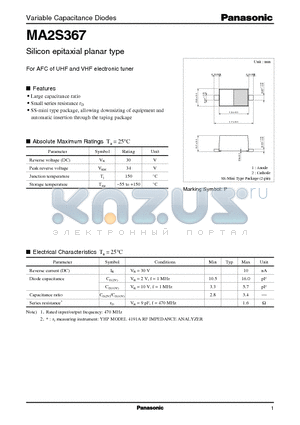 MA2S367 datasheet - Silicon epitaxial planar type