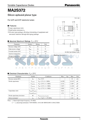 MA2S372 datasheet - Silicon epitaxial planar type
