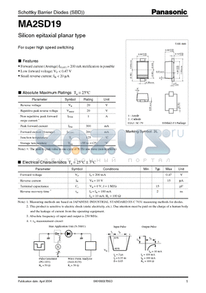 MA2SD19 datasheet - Silicon epitaxial planar type