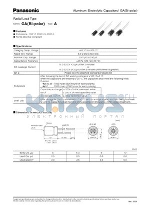 ECA0JEN331 datasheet - Radial Lead Type