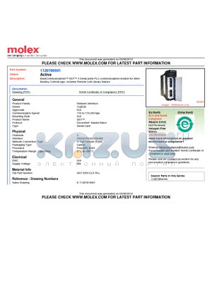 E-112078-0001 datasheet - BradCommunications SST 4 Serial ports PLC communications module for Allen- Bradley ControlLogix