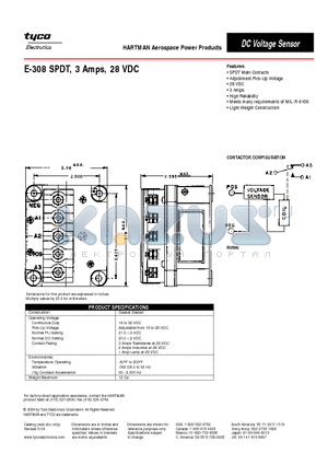 E-308 datasheet - E-308 SPDT, 3 Amps, 28 VDC