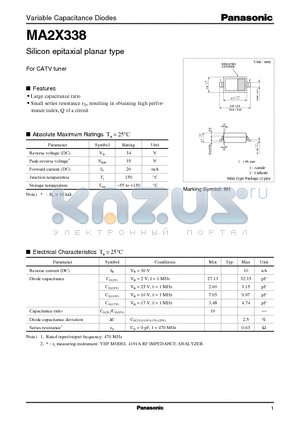 MA2X338 datasheet - Silicon epitaxial planar type