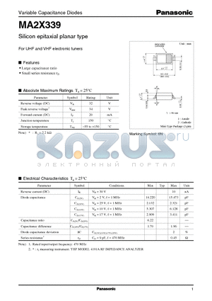 MA2X339 datasheet - Silicon epitaxial planar type