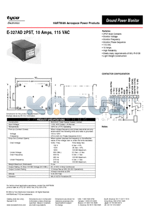 E-327AD datasheet - E-327AD 2PST, 10 Amps, 115 VAC