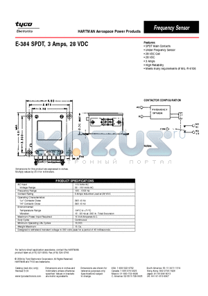 E-384 datasheet - E-384 SPDT, 3 Amps, 28 VDC